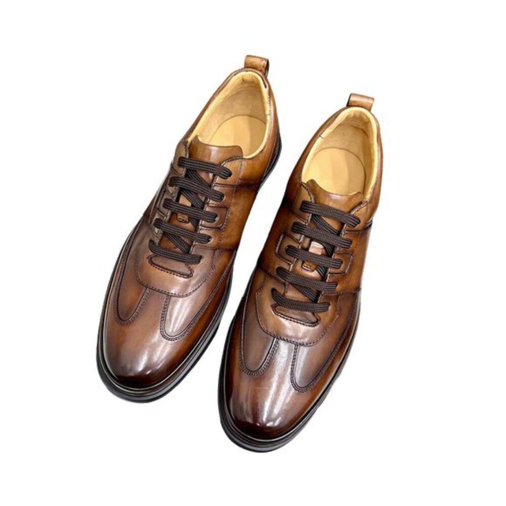 Dunhill Lace-Up Casual Leather Shoes Brown